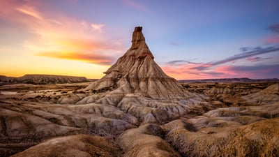 Bing wallpaper May 10, 2025. Castildetierra in the Bardenas Reales, Navarre, Spain (© Eloi_Omella/Getty Images)