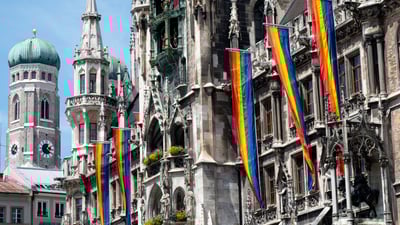 Bing wallpaper June 27, 2025. Neues Rathaus am Marienplatz, München (© Sven Hoppe/picture alliance/Getty Images)