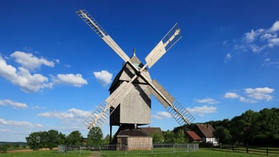 Bing wallpaper June 8, 2025. Mühle im LWL-Freilichtmuseum Detmold, NRW (© ullstein bild/Getty Images)