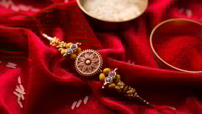 Bing wallpaper August 8, 2025. A rakhi (© Seemanta Dutta/Getty Images)