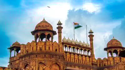 Bing wallpaper August 14, 2025. Red Fort, Delhi (© MadhoG/Getty Images)
