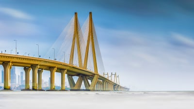 Bing wallpaper April 30, 2025. Bandra–Worli Sea Link, Mumbai, Maharashtra (© Puneet Vikram Singh, Nature and Concept photographer/Getty Images)