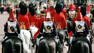 Bing wallpaper June 13, 2025. Trooping the Colour procession along The Mall in London, England, on June 16, 2007 (© Tim Graham Photo Library/Getty Images)